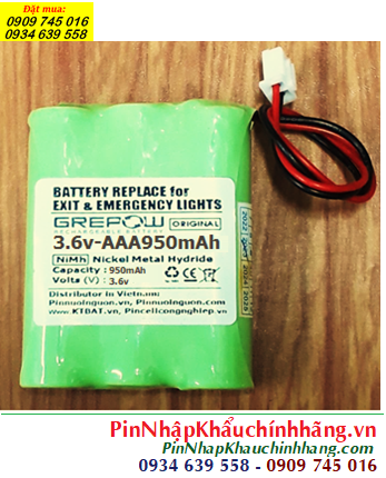 Pin sạc 3.6v-AAA950mAh, Pin sạc NiMh 3.6v-AAA950mAh, Pin sạc GREPOW 3.6v-AAA950mAh chính hãng 